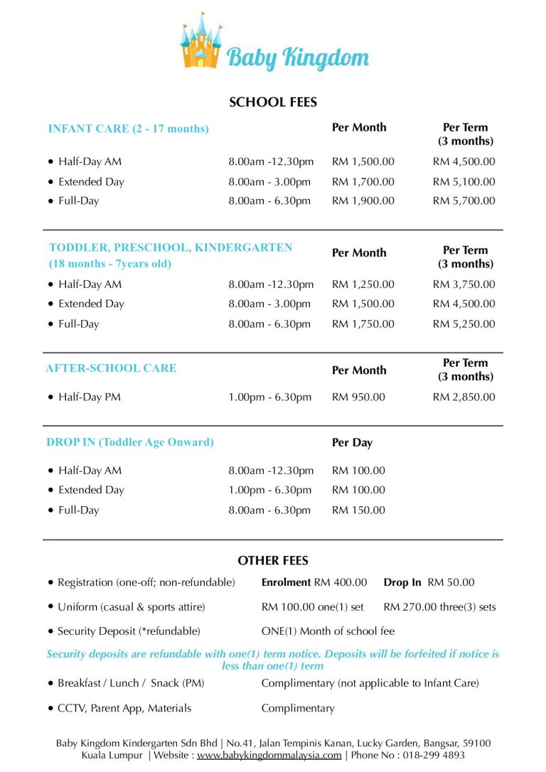 Our Fees Baby Kingdom